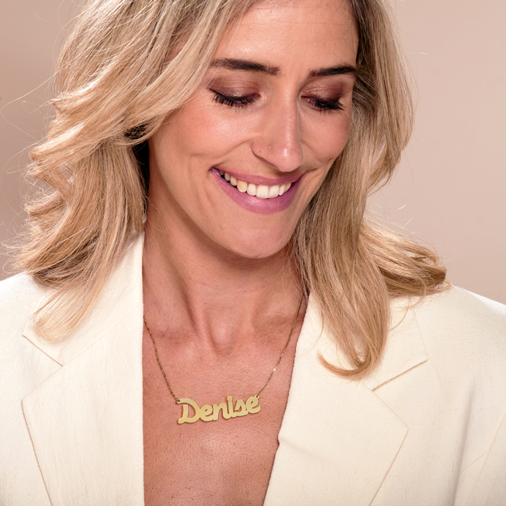 Golden Name Necklace Model Denise