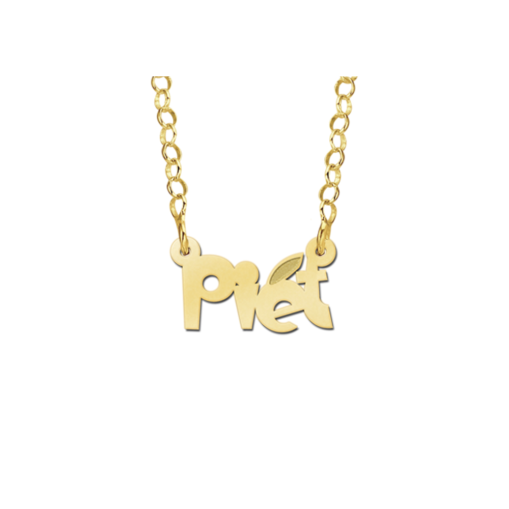 Golden Kids Name Necklace, model Piet