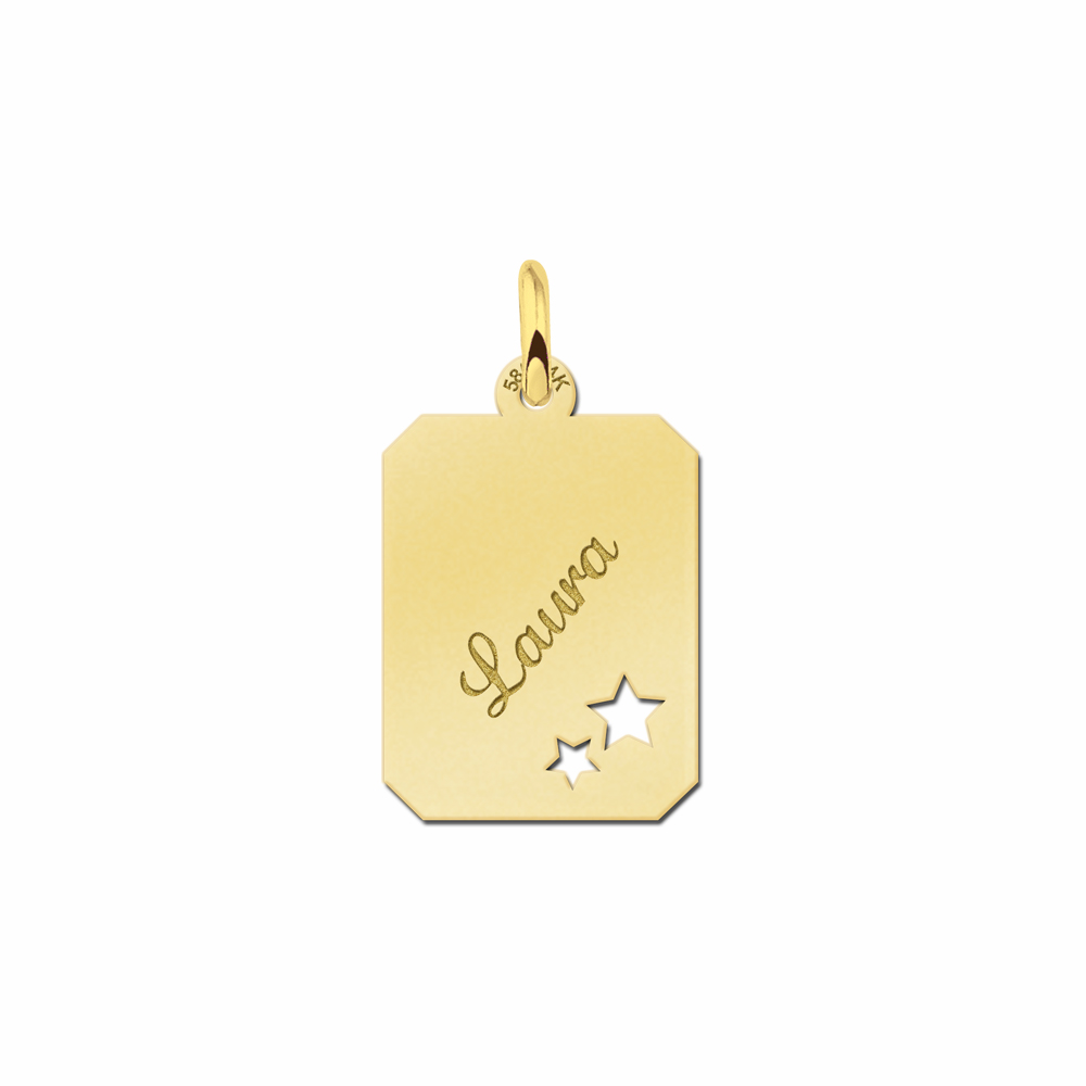 Gold Personalised Necklace with Name and Stars