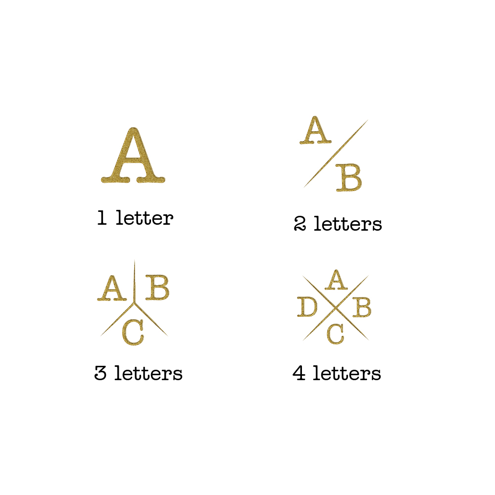 Gold initials earrings rectangle