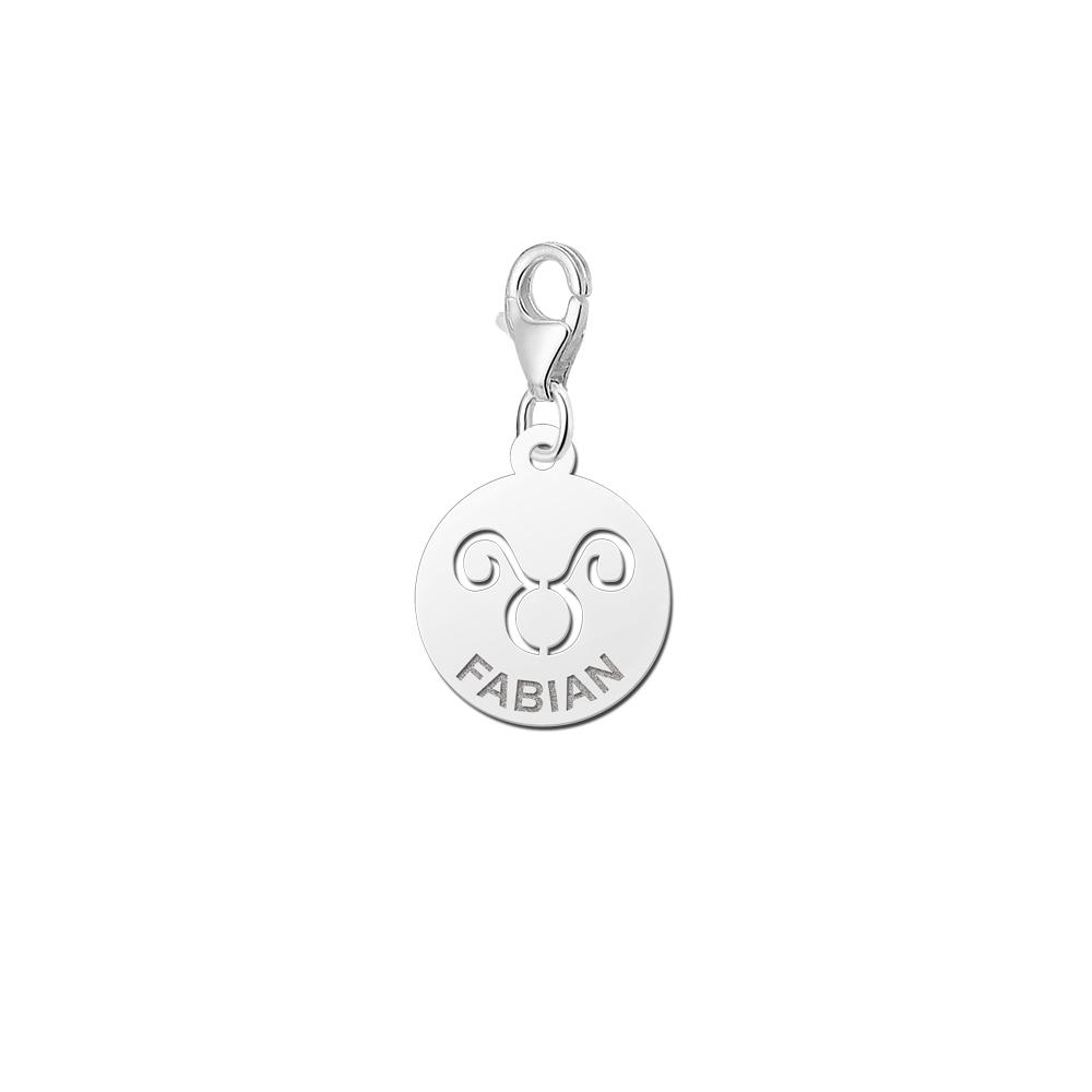 Silver Zodiac Charm, Taurus