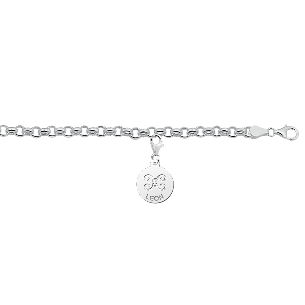 Silver Zodiac Charm, Gemini