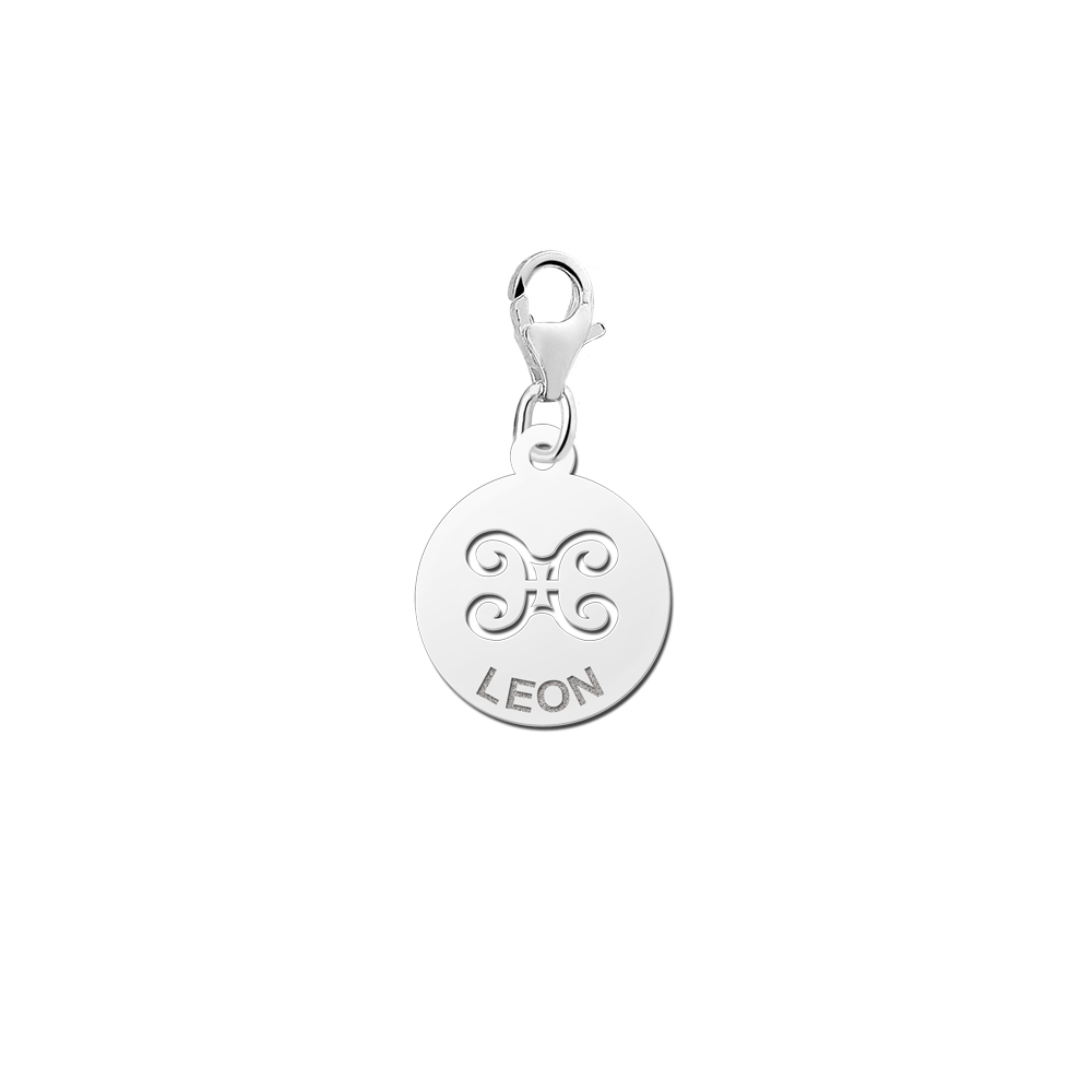 Silver Zodiac Charm, Gemini