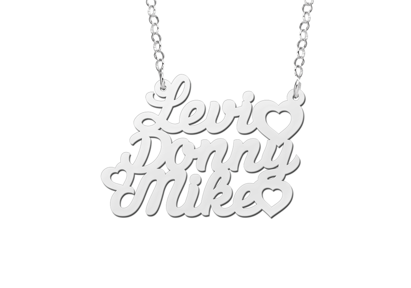 Design your own name necklace – silver