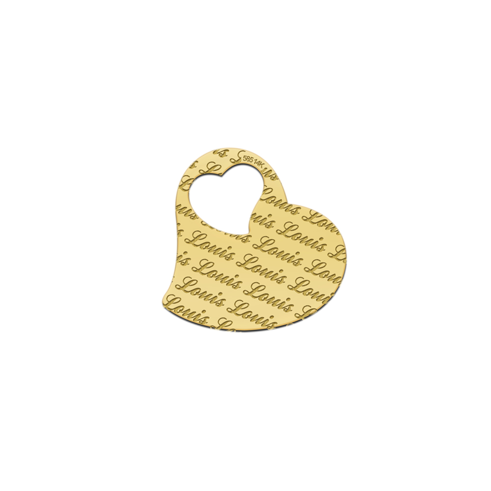 Golden Heart Necklace Engraved