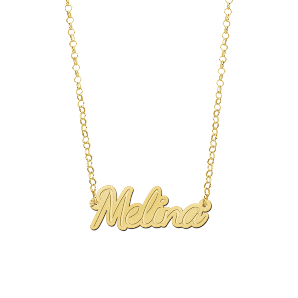 Gold name necklace model Melina