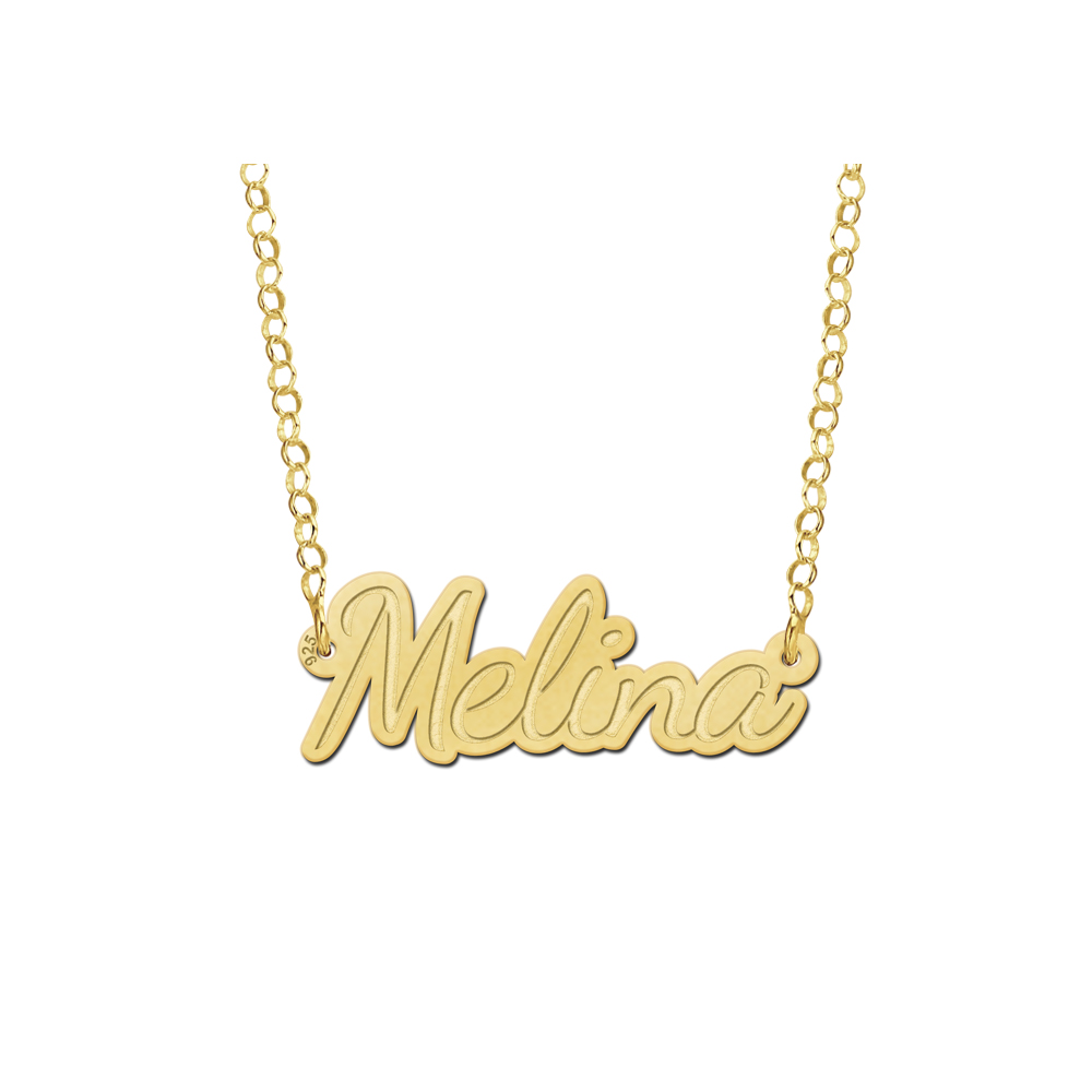 Gold name necklace model Melina