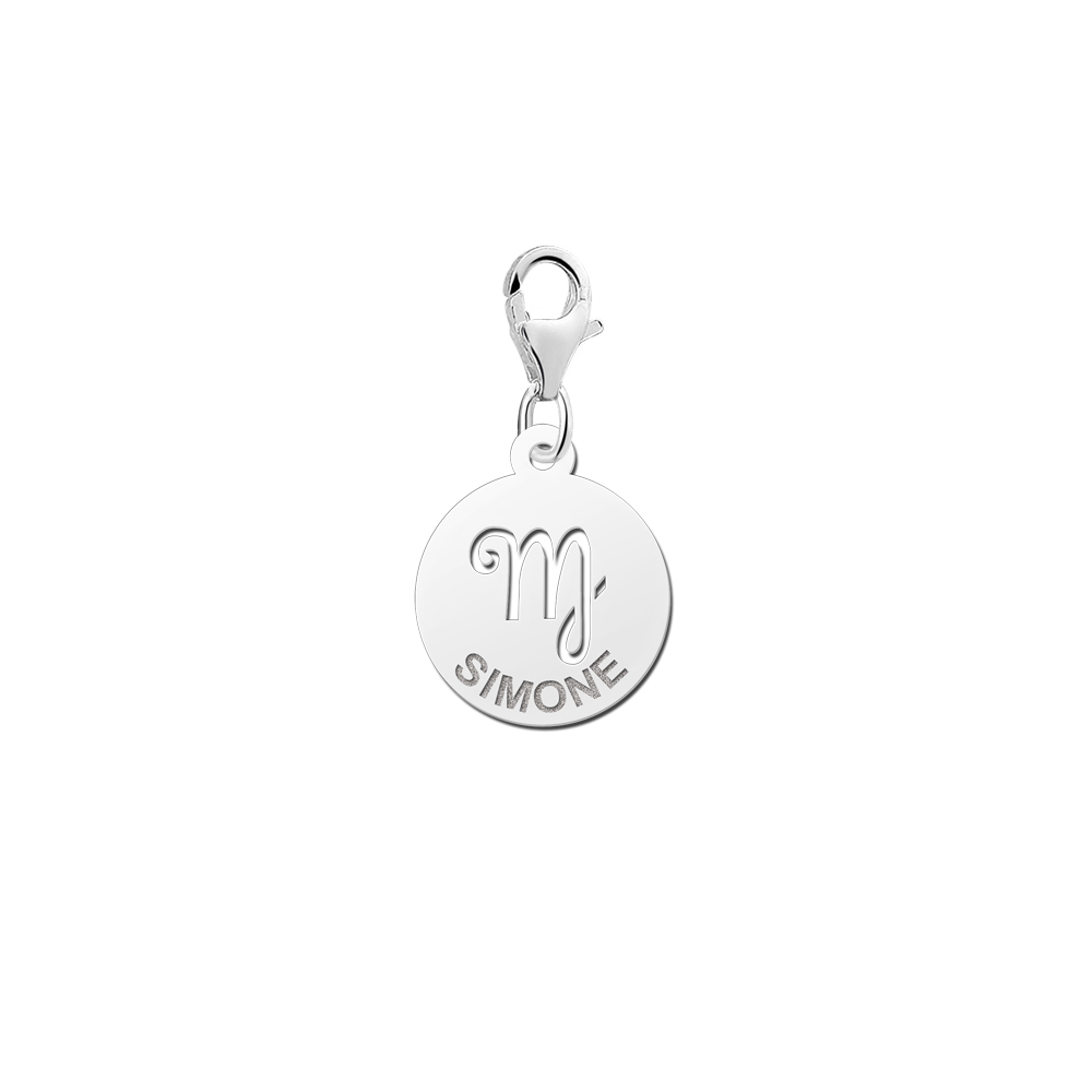 Silver Zodiac Charm, Virgo