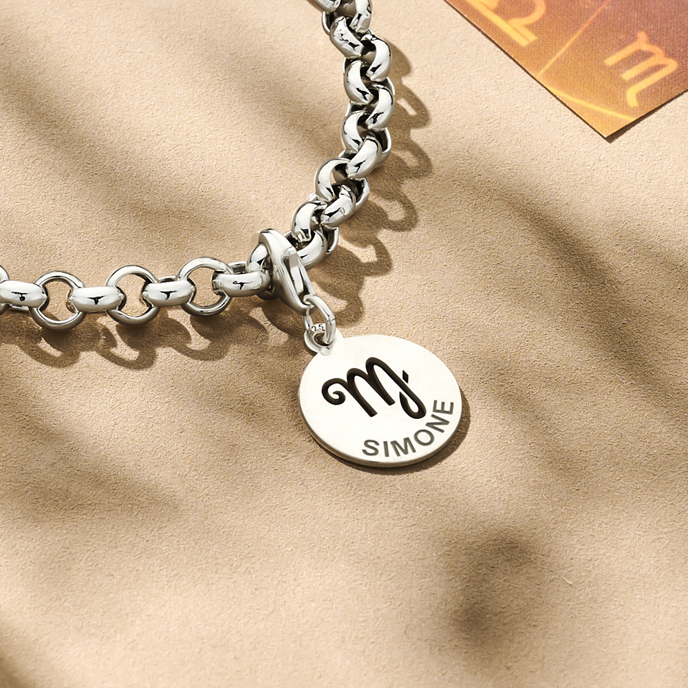 Silver Zodiac Charm, Virgo