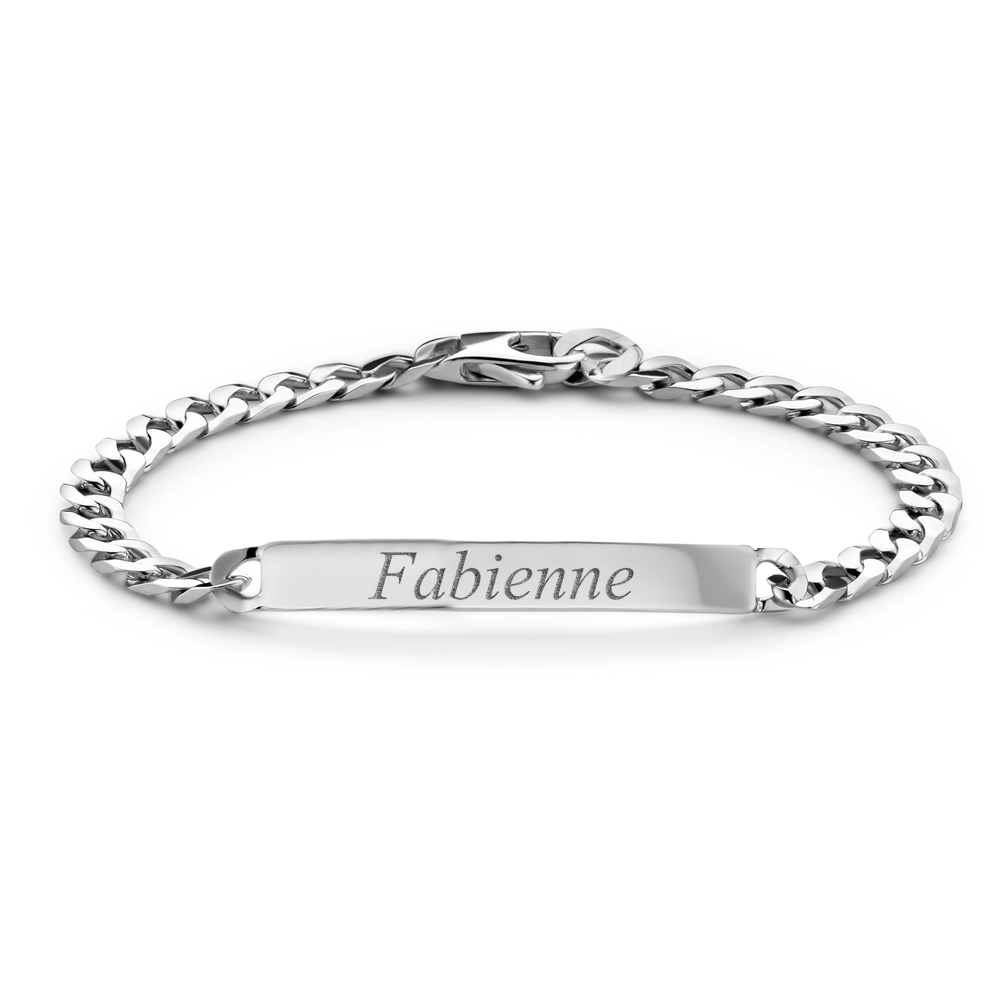 Silver gourmet bracelet with name