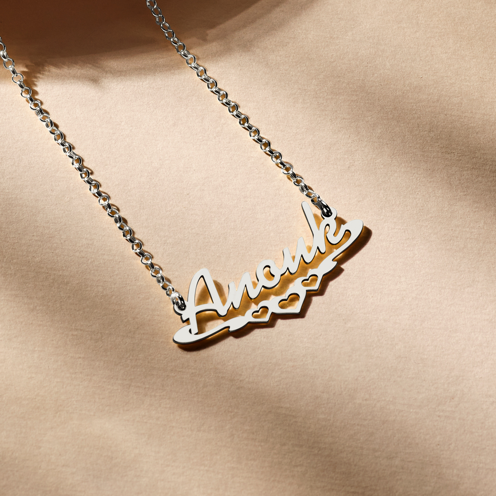 Silver name necklace, model Anouk