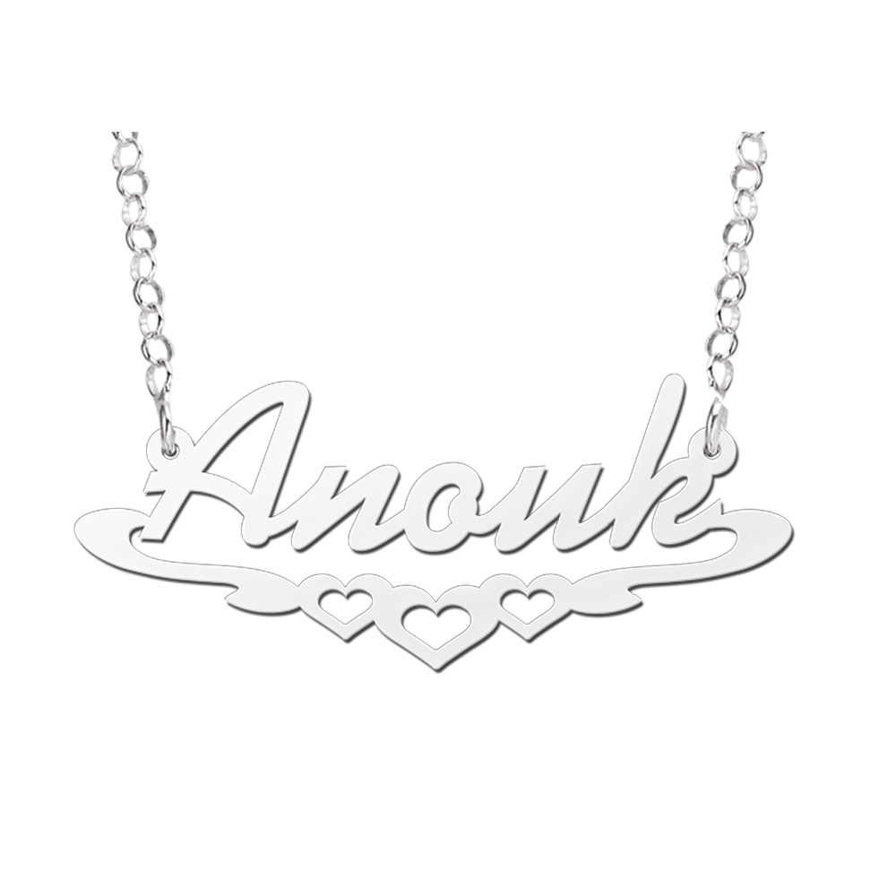 Silver name necklace, model Anouk