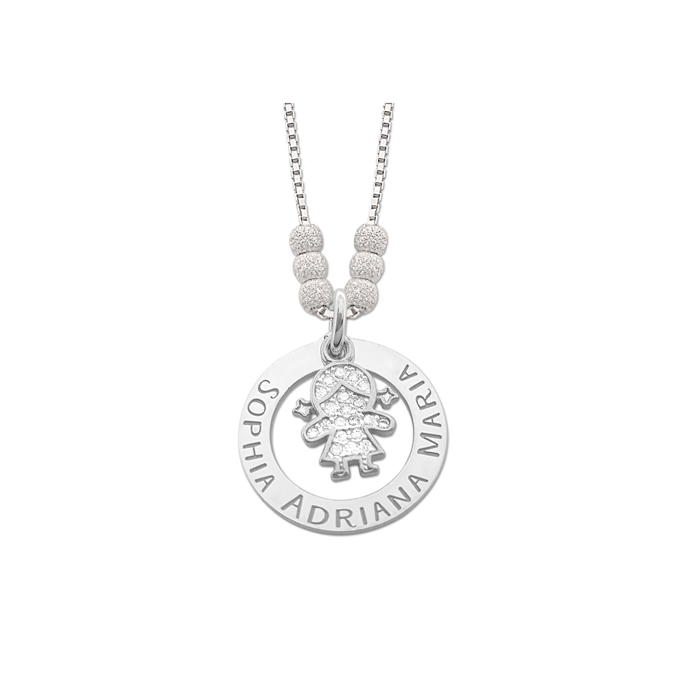 Mothers necklace with little girl charm