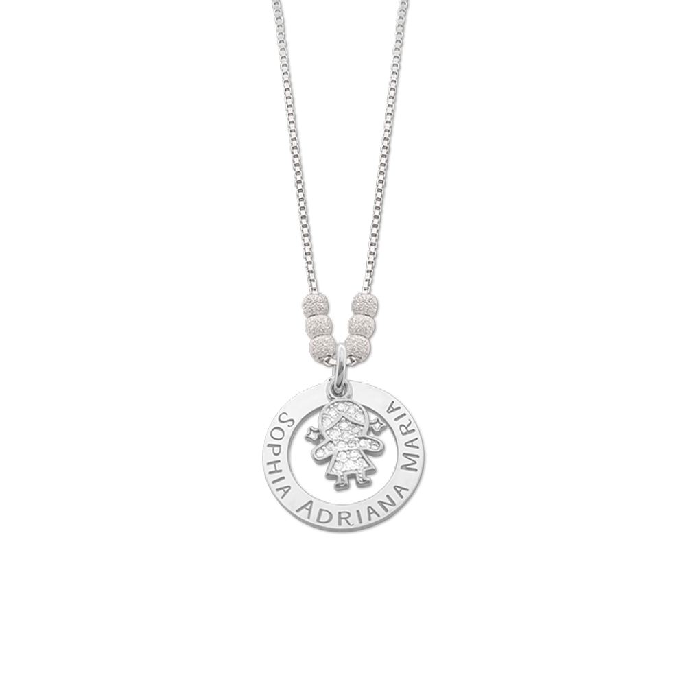 Mothers necklace with little girl charm