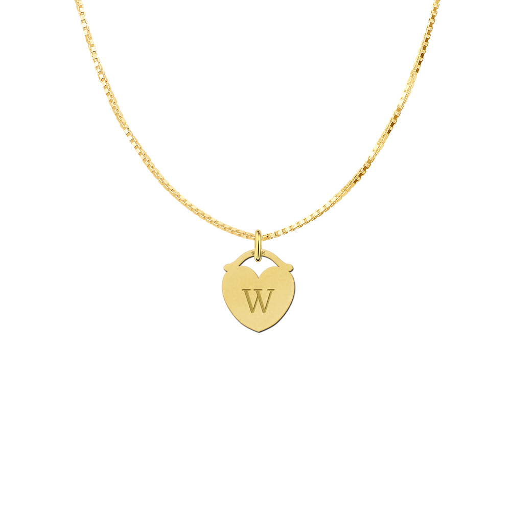 Golden necklace with an initial