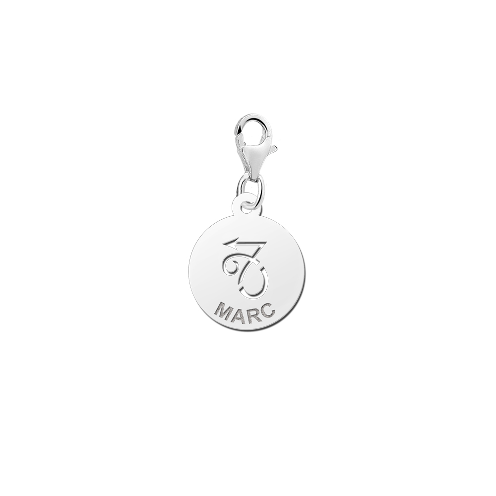 Silver Zodiac Charm, Capricorn