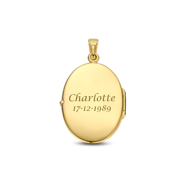 Gold medallion oval with engraving