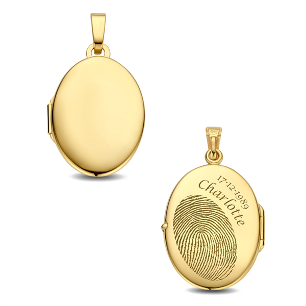 Gold medallion oval with engraving