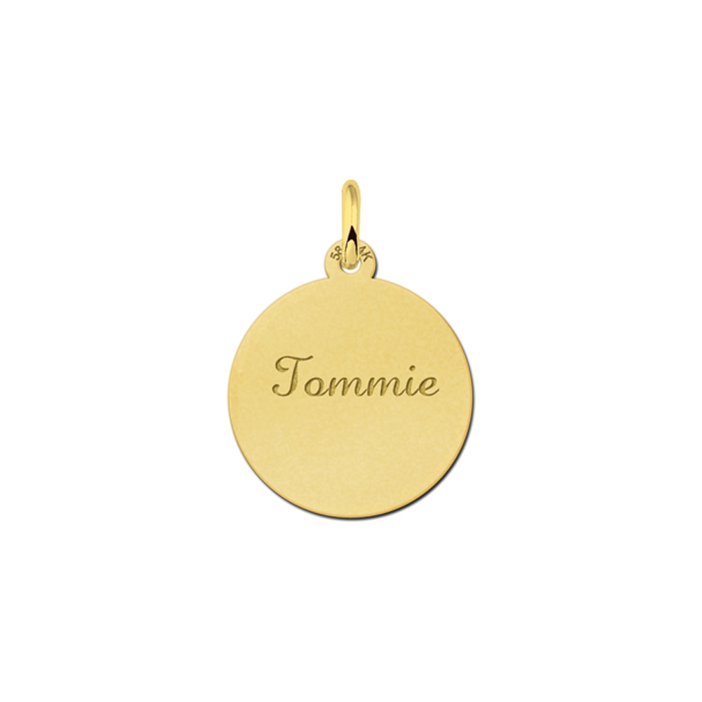 Golden Disc Necklace with Name