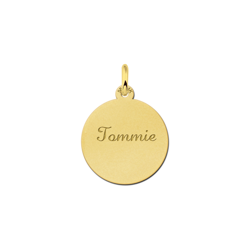 Golden Disc Necklace With Name