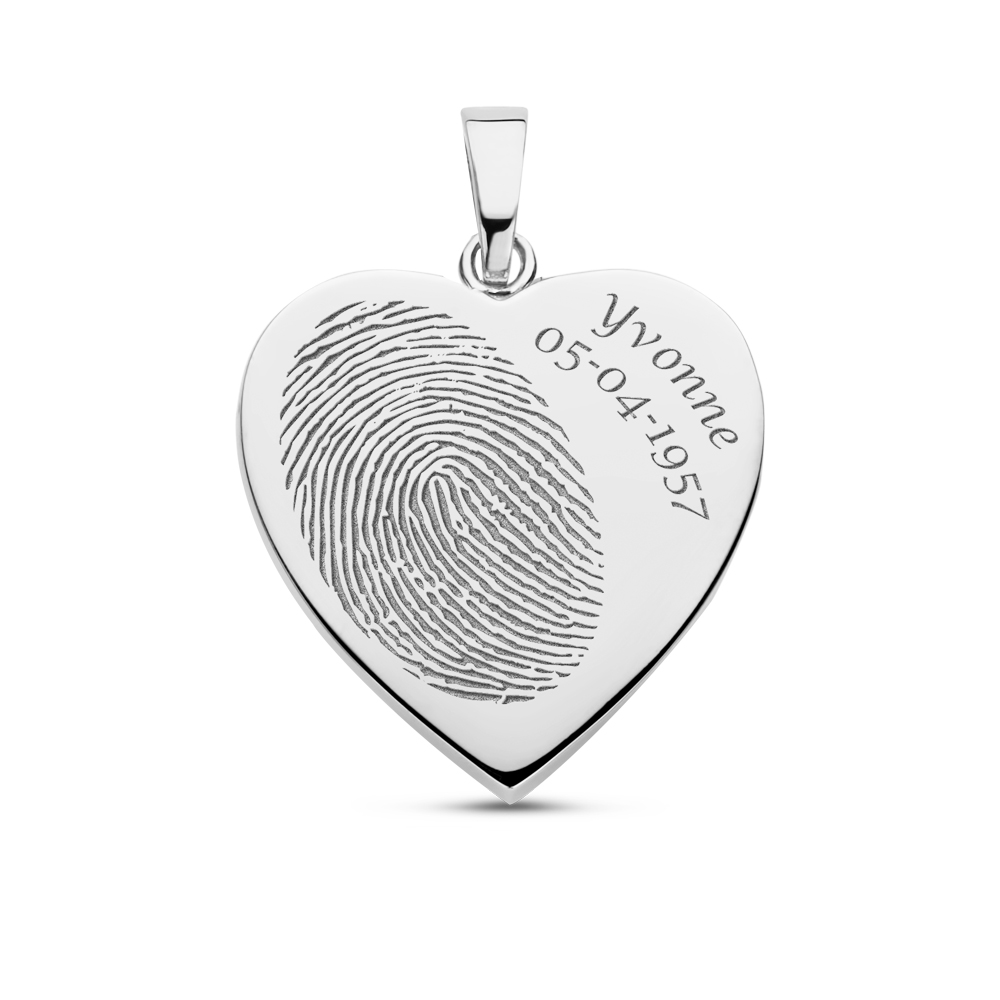 Silver ash pendant in heart shape