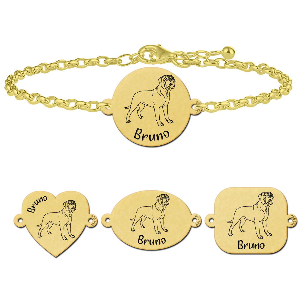 Gold dog bracelet Mastiff