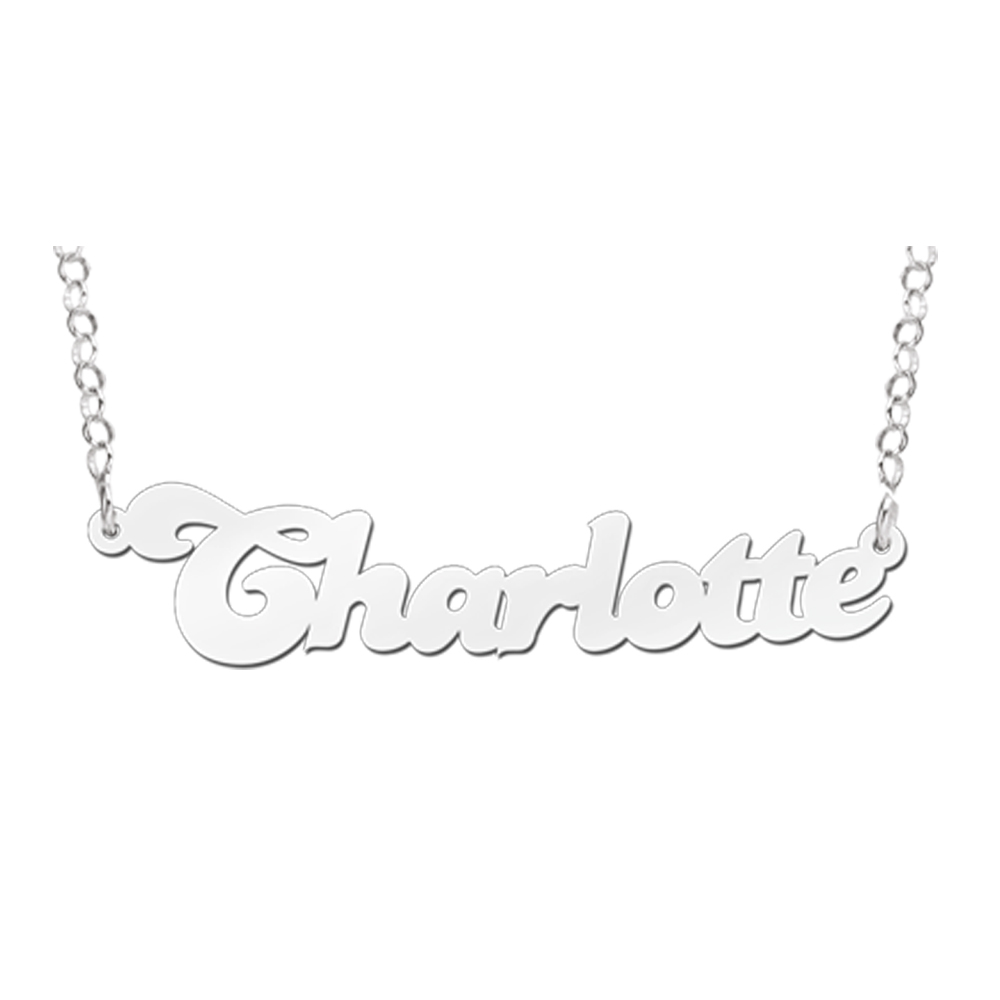 Silver name necklace, model Charlotte