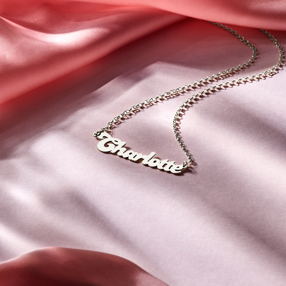 Silver name necklace, model Charlotte