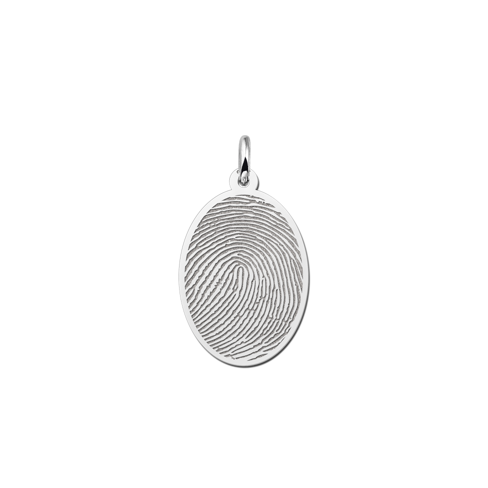 Silver oval fingerprint jewelry