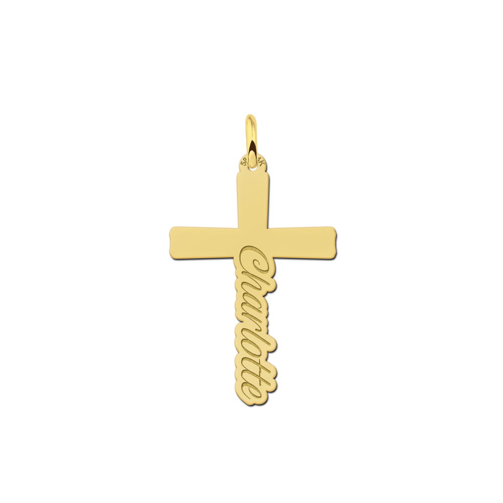 Golden Communion cross with name