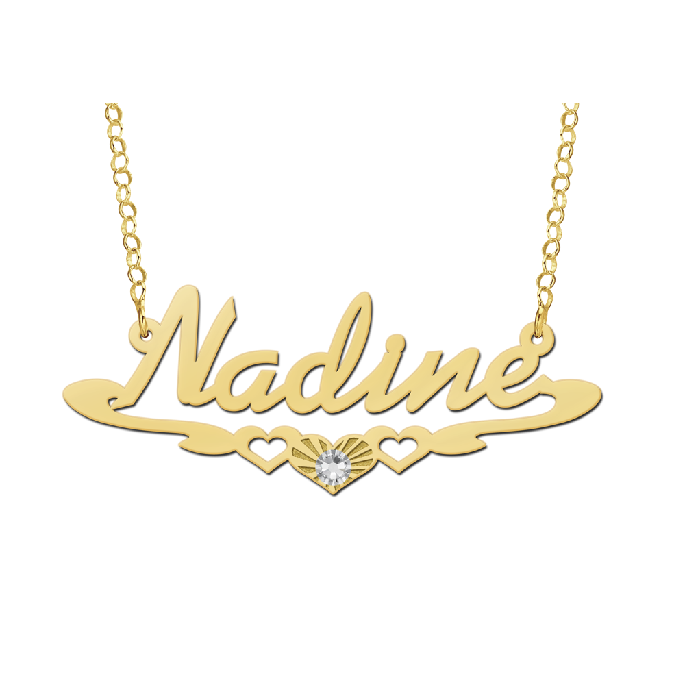 Gold name necklace, model Nadine