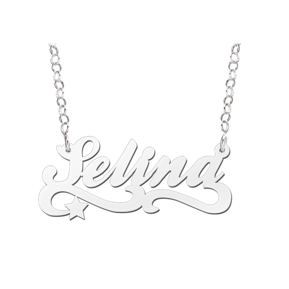 Silver name necklace, model Selina