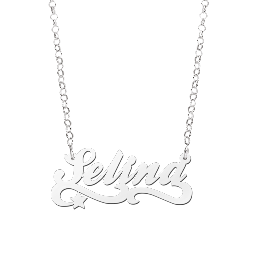 Silver name necklace, model Selina