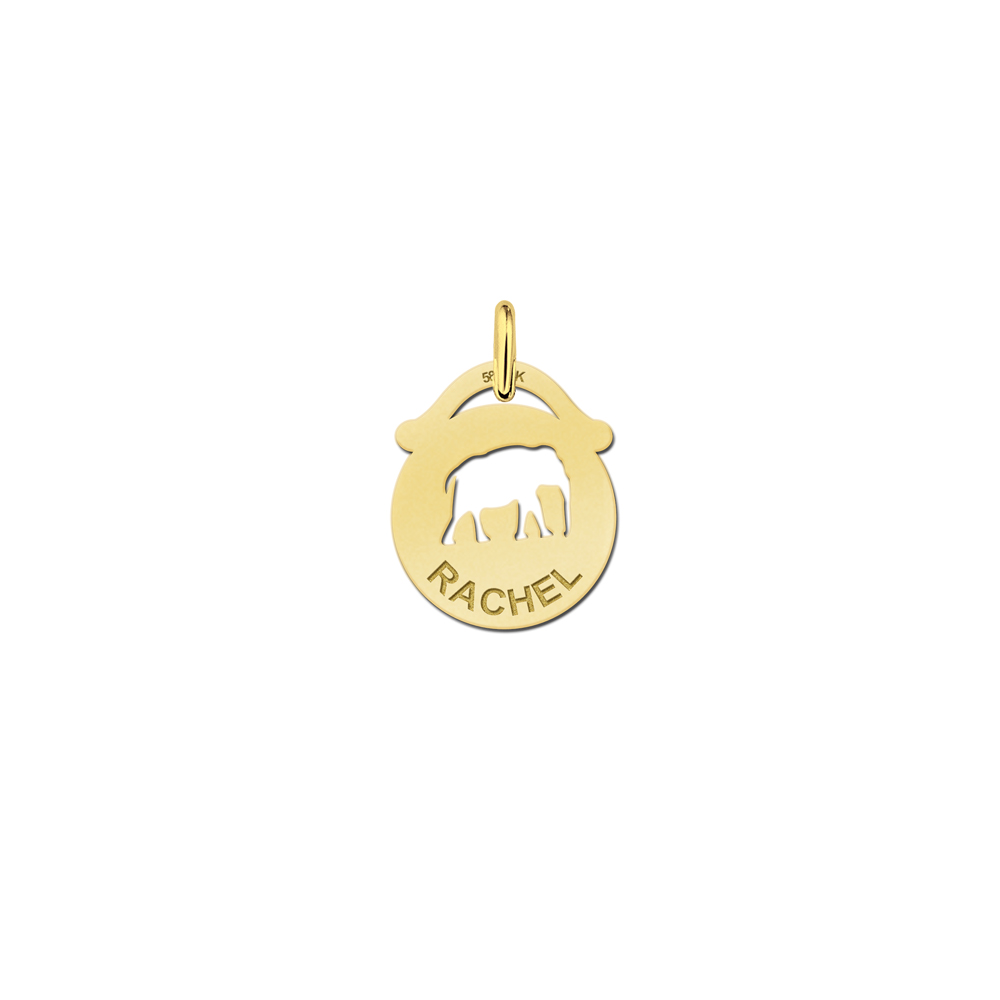 Gold Namependant with Elephant