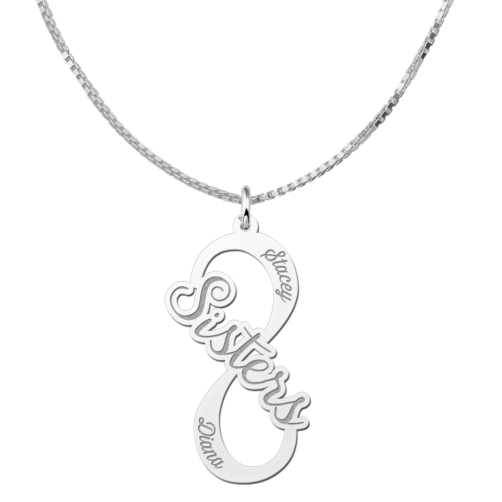 Silver Infinity pendant Sisters