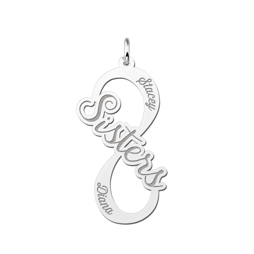 Silver Infinity pendant Sisters