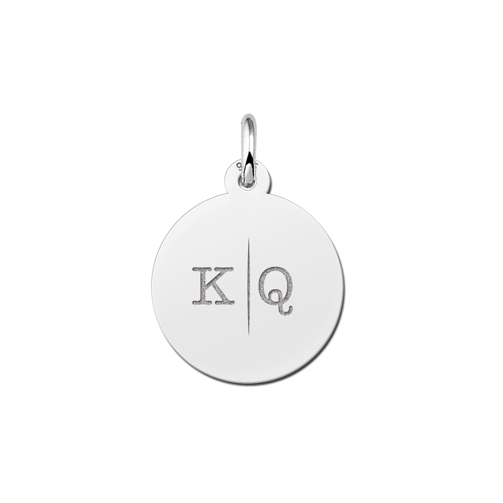 Silver necklace with two initials