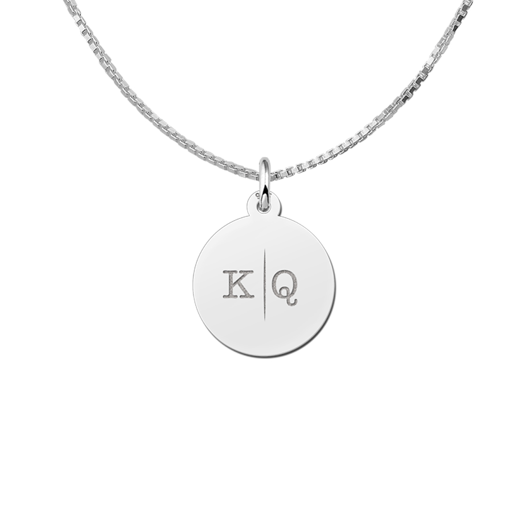 Silver necklace with two initials