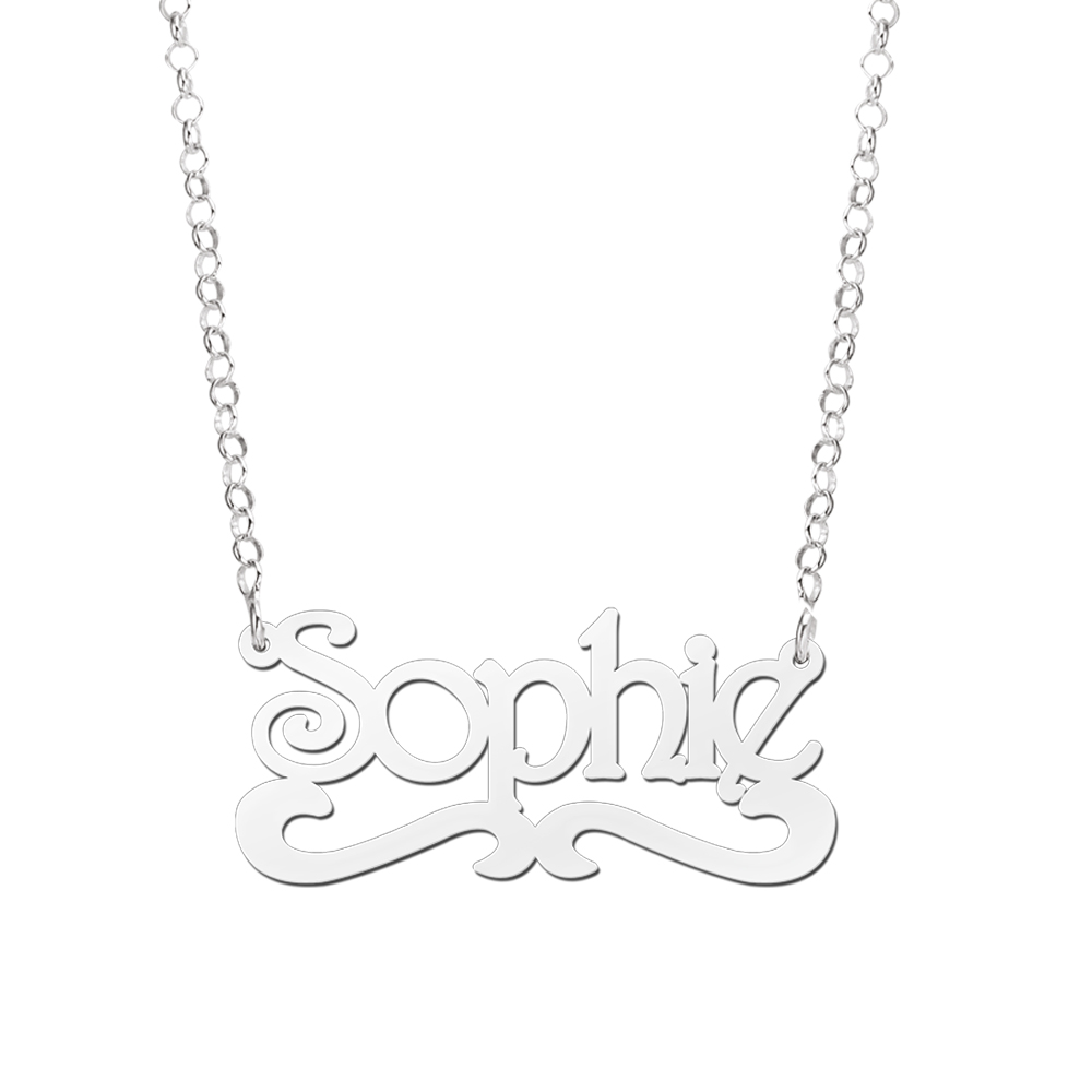 Silver name necklace, model Sophie