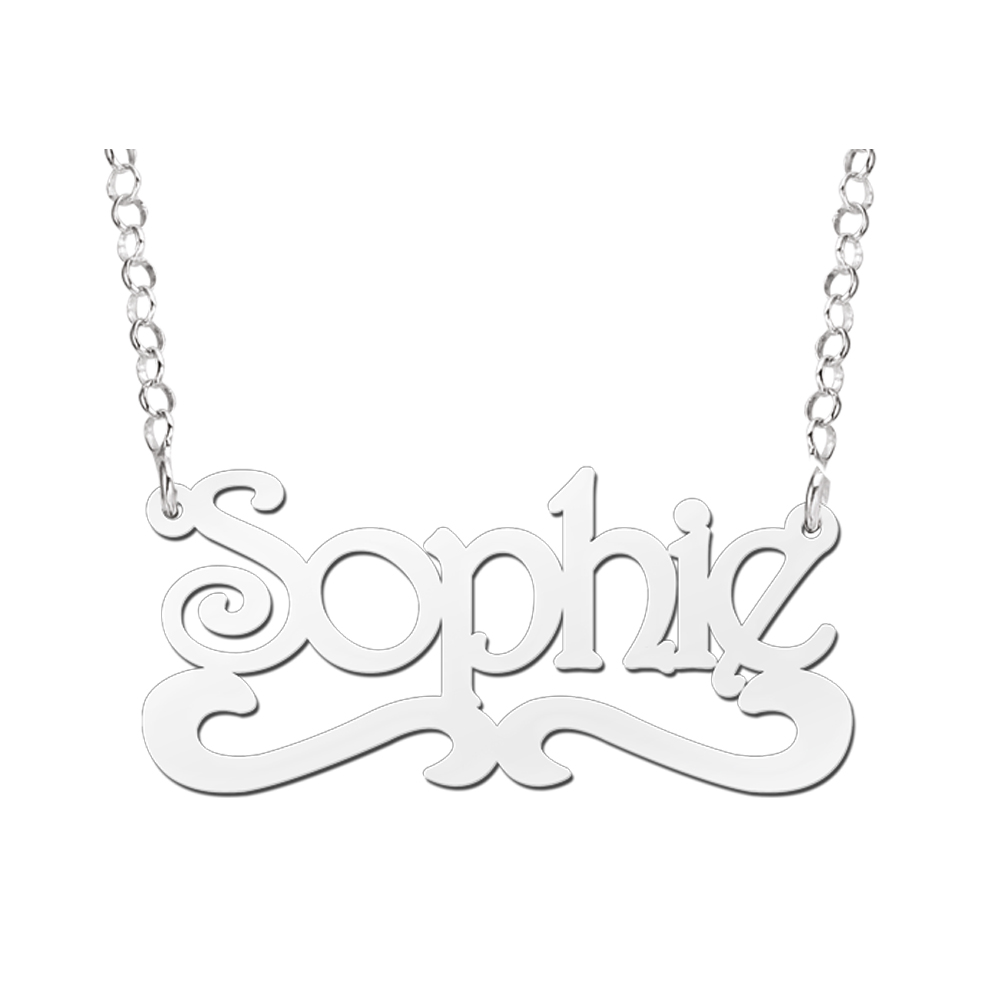Silver name necklace model Sophie