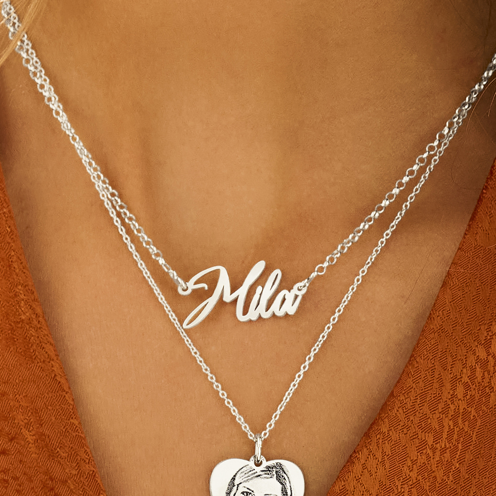 Silver name necklace model Mila