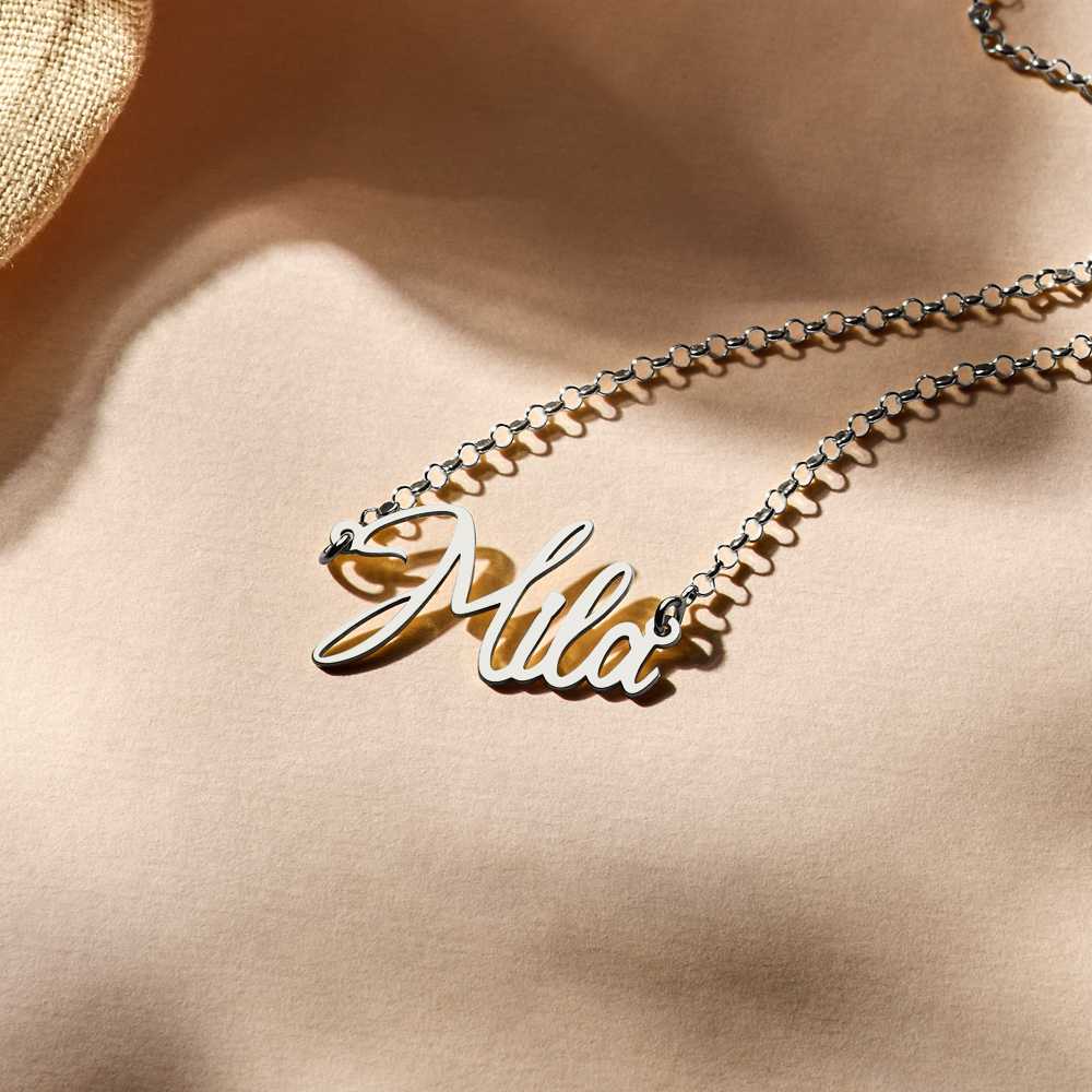 Silver name necklace model Mila