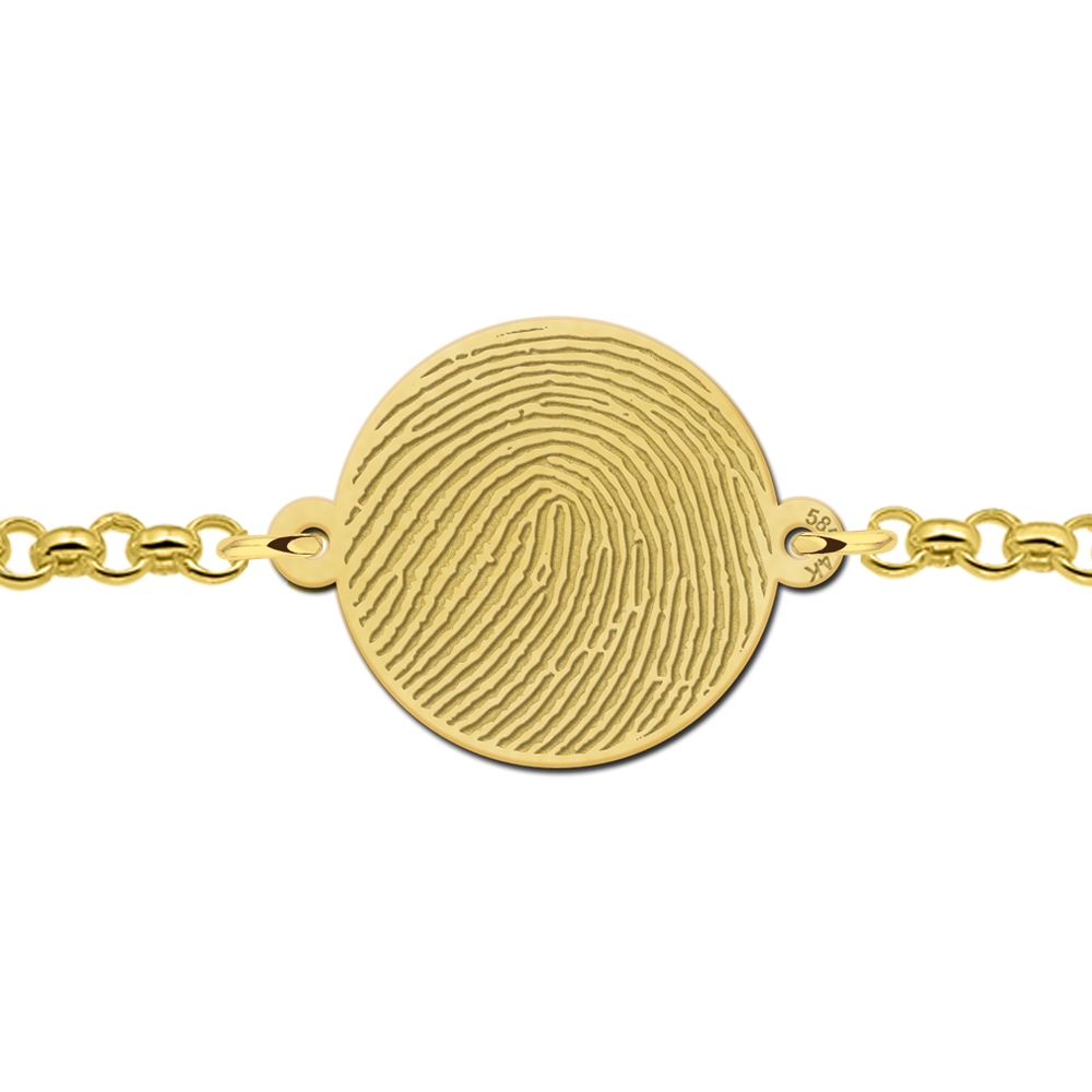 Golden fingerprint bracelet round