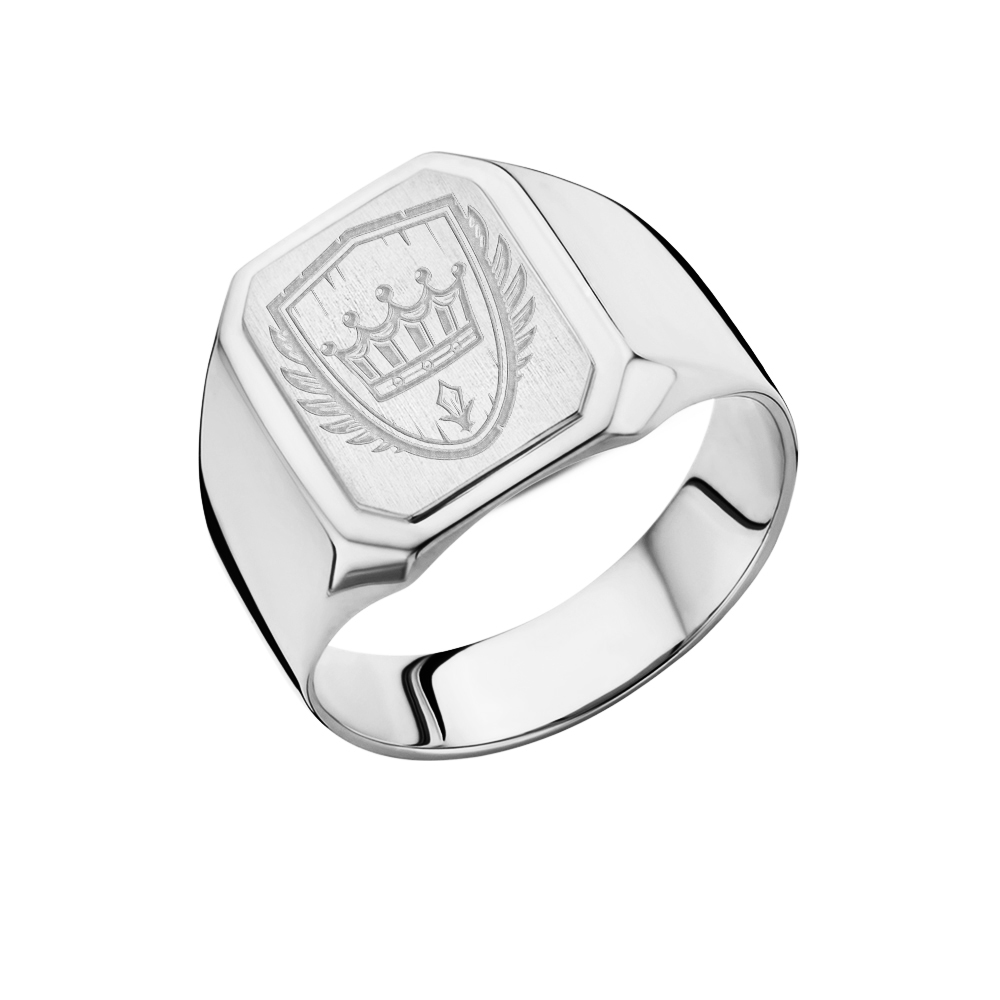 Family crest signet ring square 925 sterling Silver men