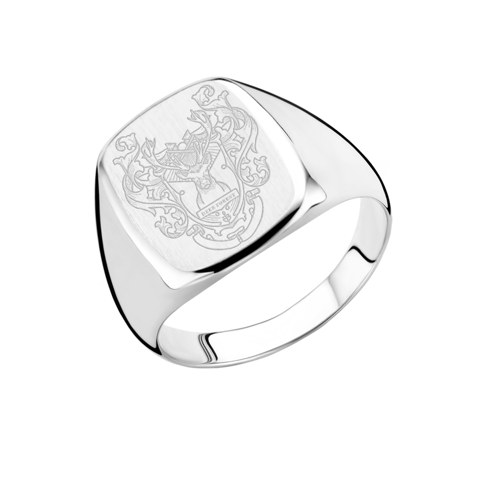 Family crest signet ring 925 sterling silver