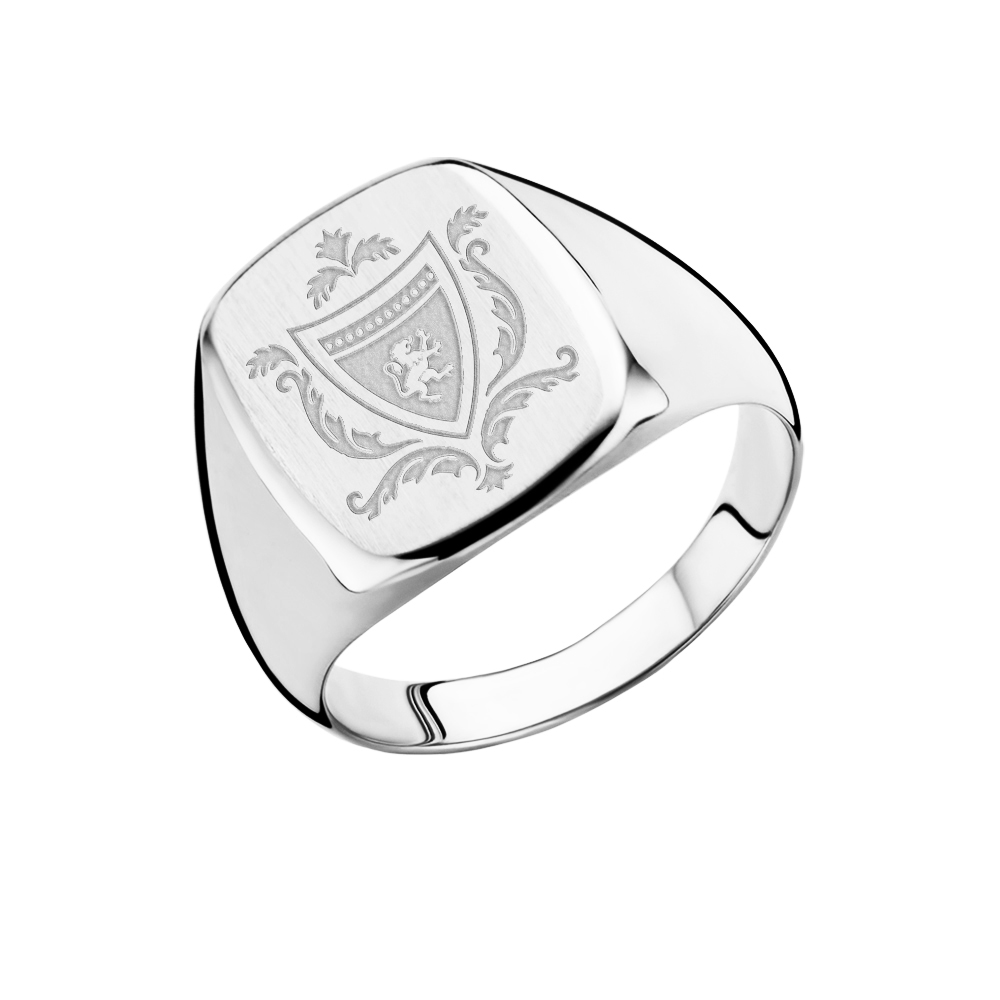 Family crest signet ring 925 sterling silver