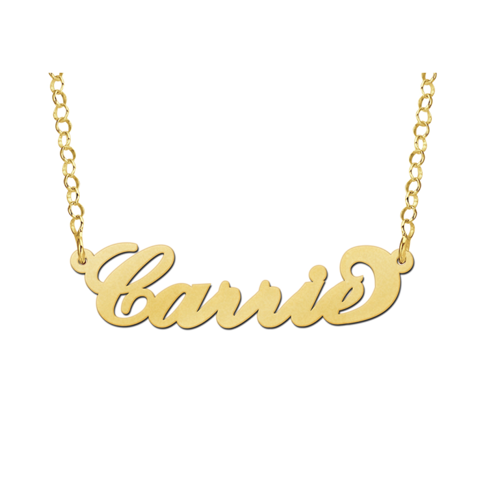 Gold Plated Carrie Name Necklace