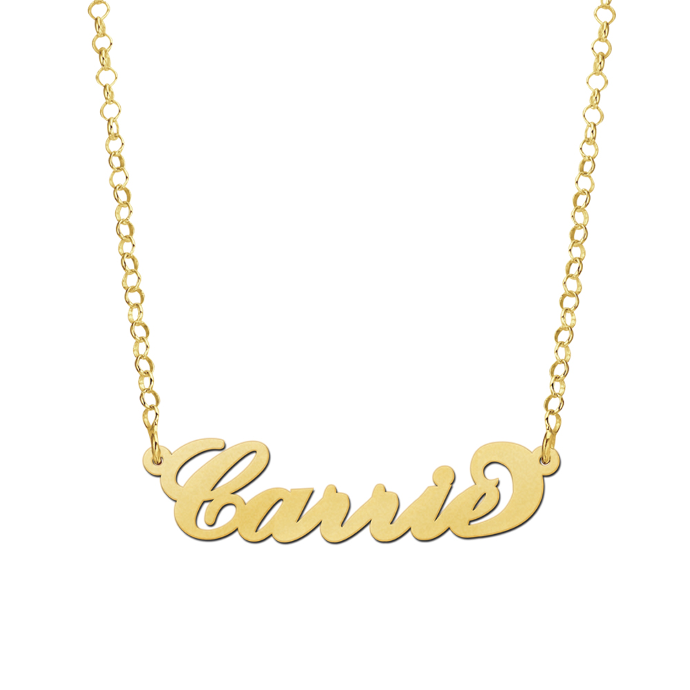 Gold Plated Carrie Name Necklace