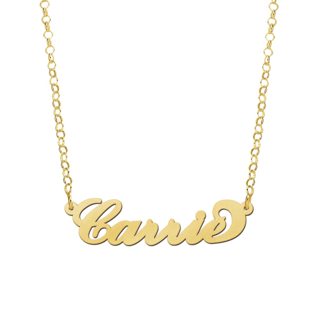Carrie name hotsell necklace gold