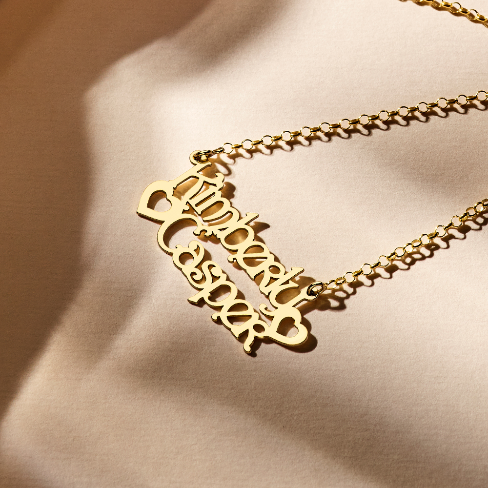 Gold name necklace, model Kimberly-Casper